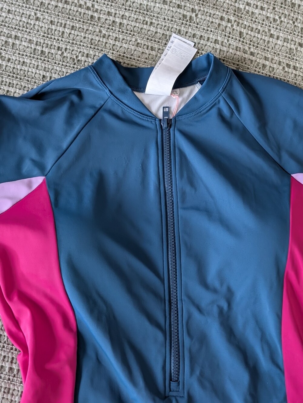 Boden Colorblock Zip Front Rash Guard Swimsuit | NWT | US 12 - Picture 12 of 15